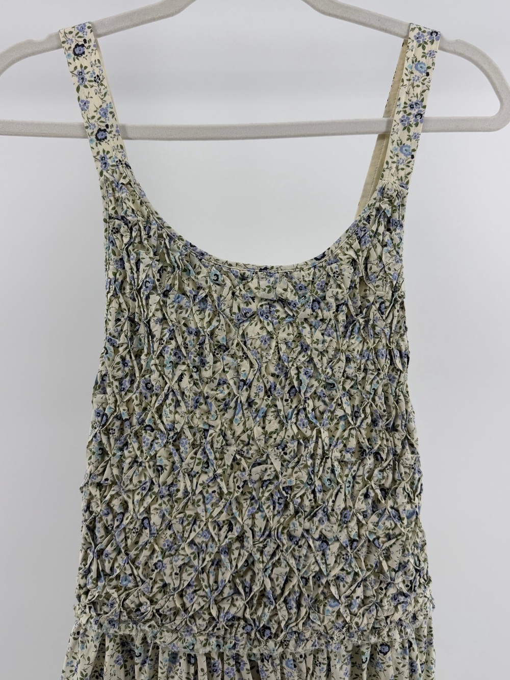 NWT Free People Petunia Mini Dress, Cream Blue Floral, Women's Medium - Picture 4 of 16